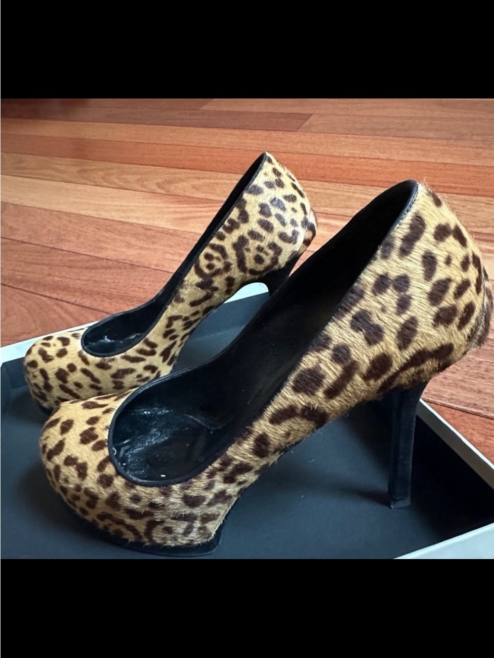YSL Yves Saint Laurent, Tribtoo 80, Leopard, Calf Hair / Pony Hair